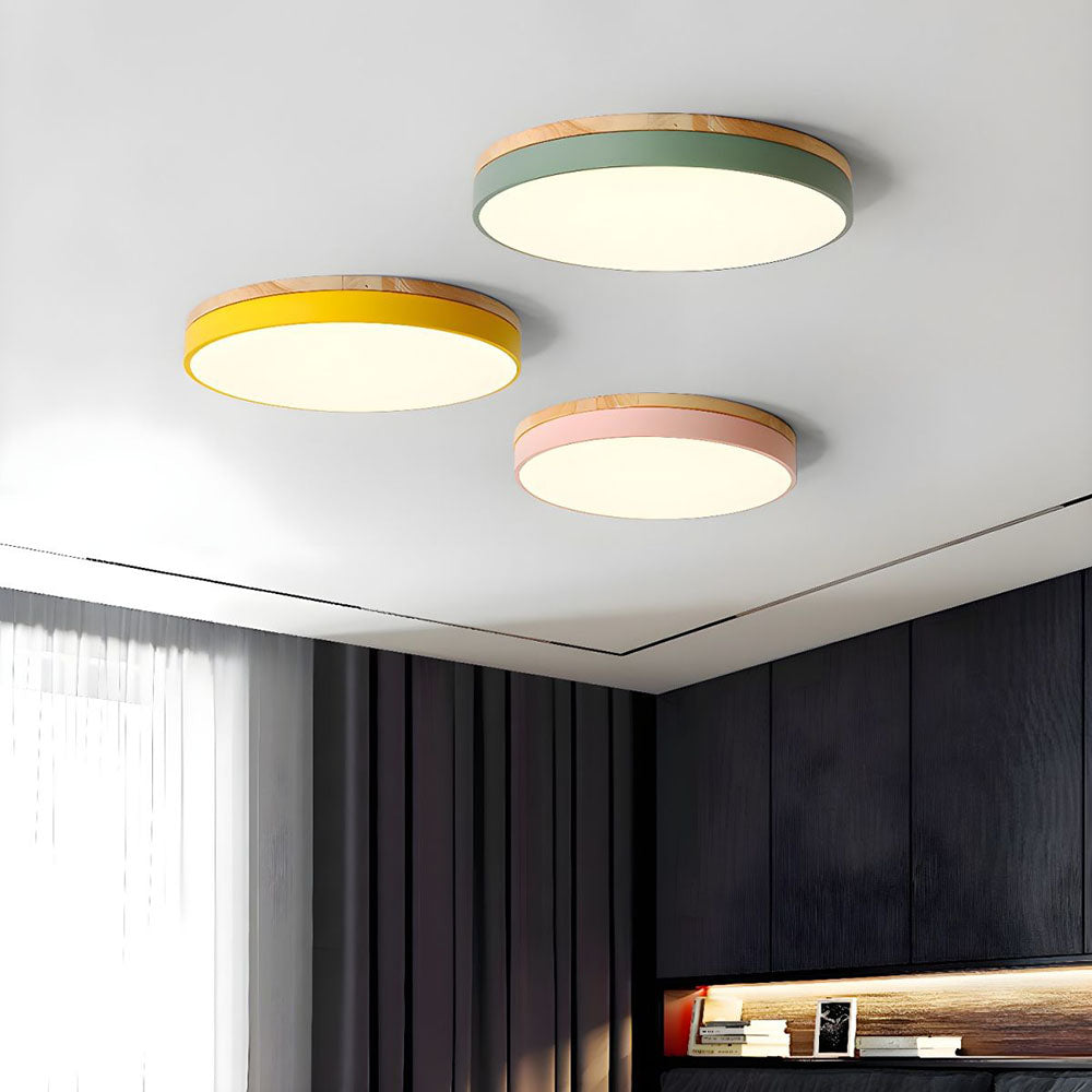 Tröde - Houten Ronde LED Plafondlamp in Scandinavische Stijl