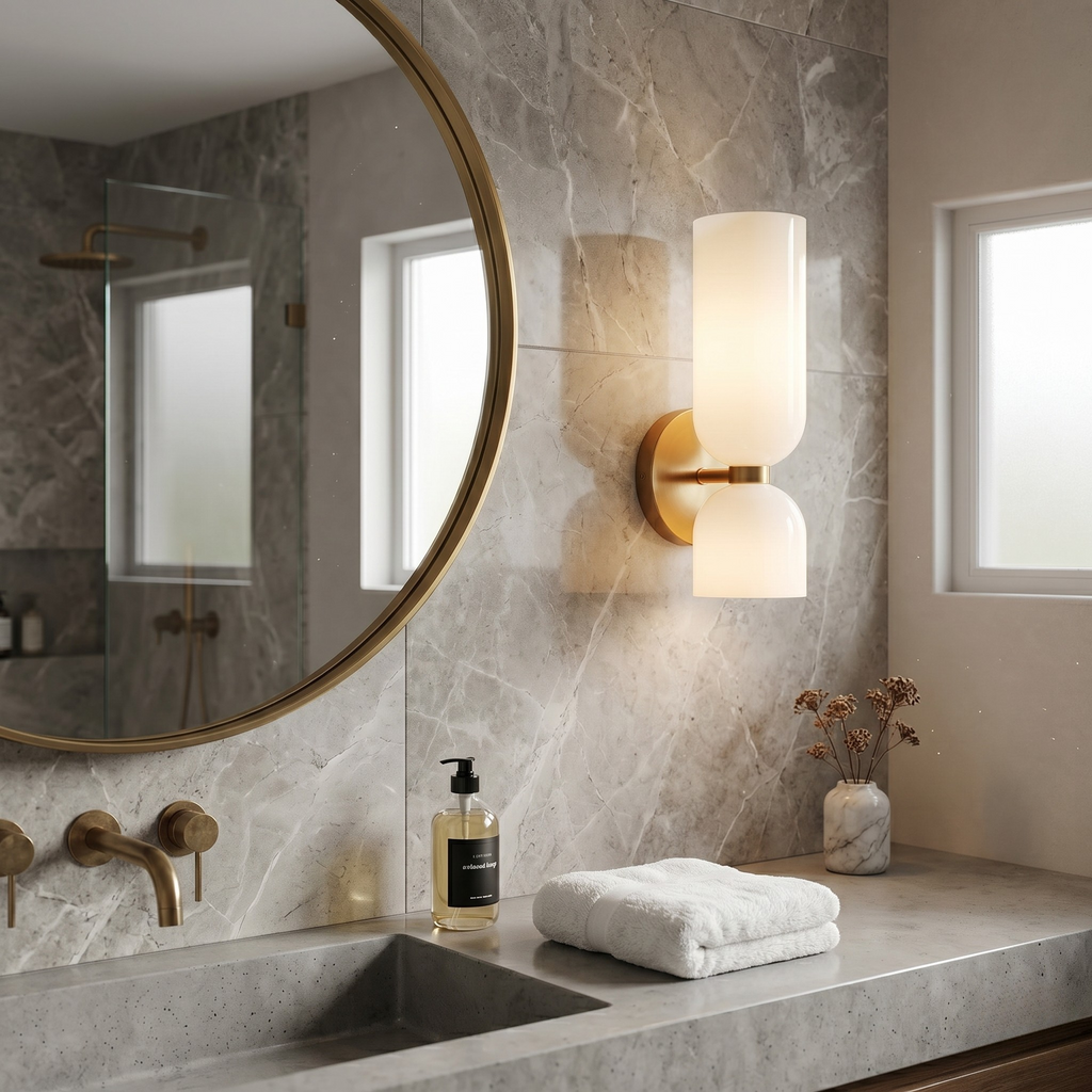 Elegante Wandlamp met Glas en IJzer in Retro Stijl