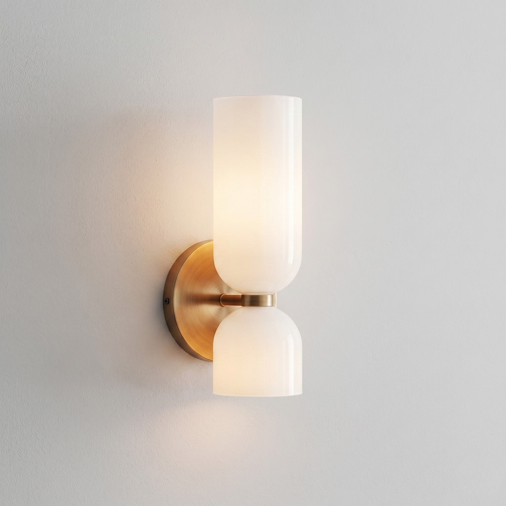 Elegante Wandlamp met Glas en IJzer in Retro Stijl