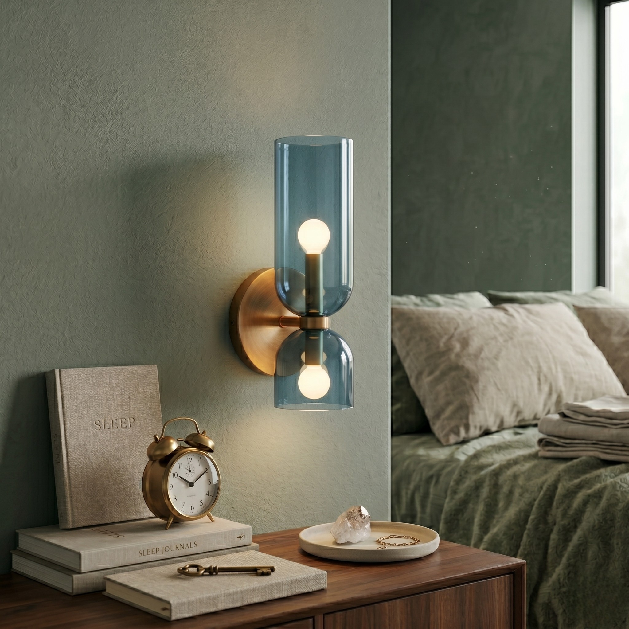 Elegante Wandlamp met Glas en IJzer in Retro Stijl