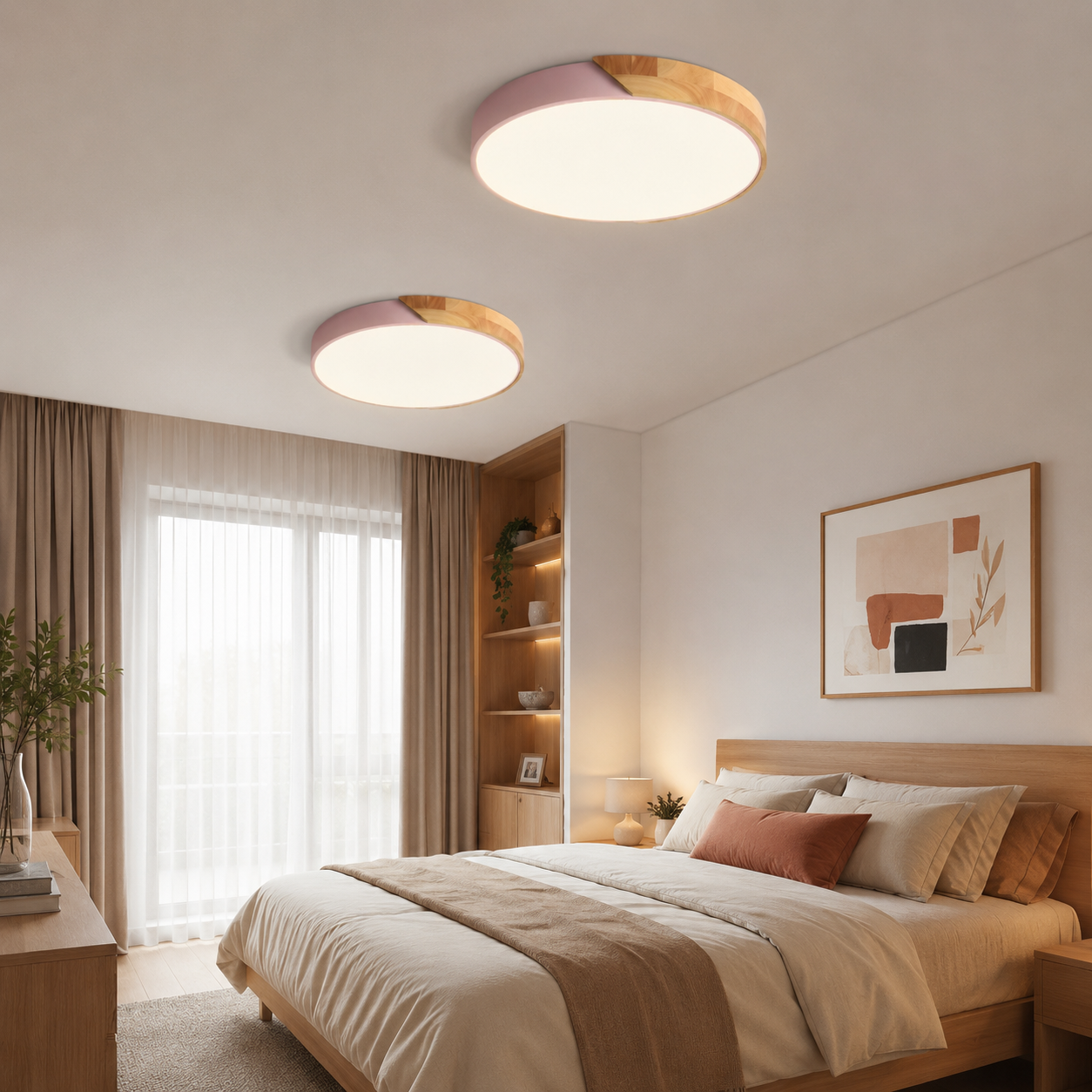LED Plafondlamp met Scandinavisch Design van Hout & Acryl