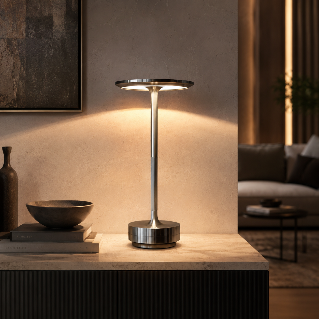 Elegante Draadloze Touch Tafellamp met 3 lichtstanden