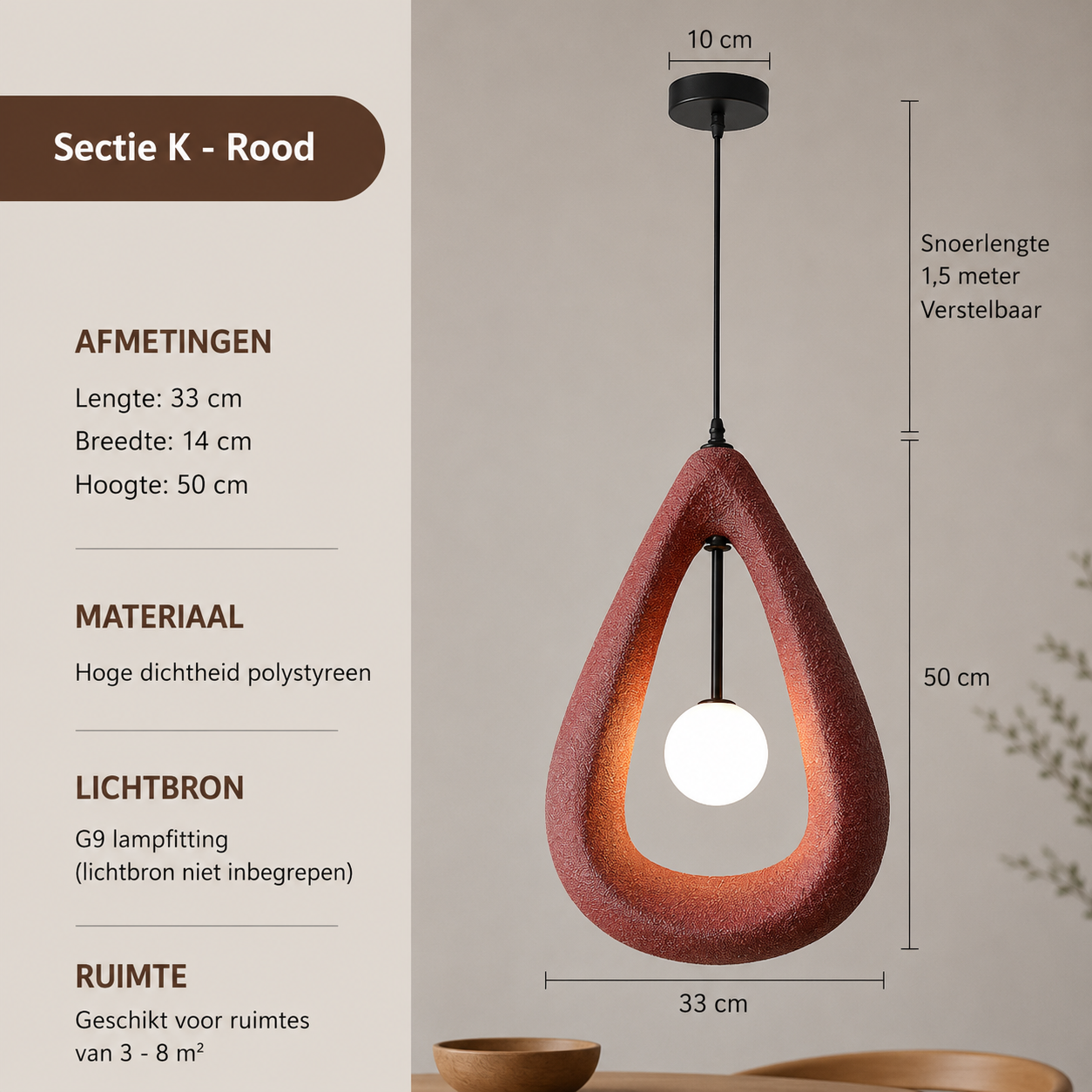 Organische Hanglamp met Opaalglas | Wabi-Sabi Design