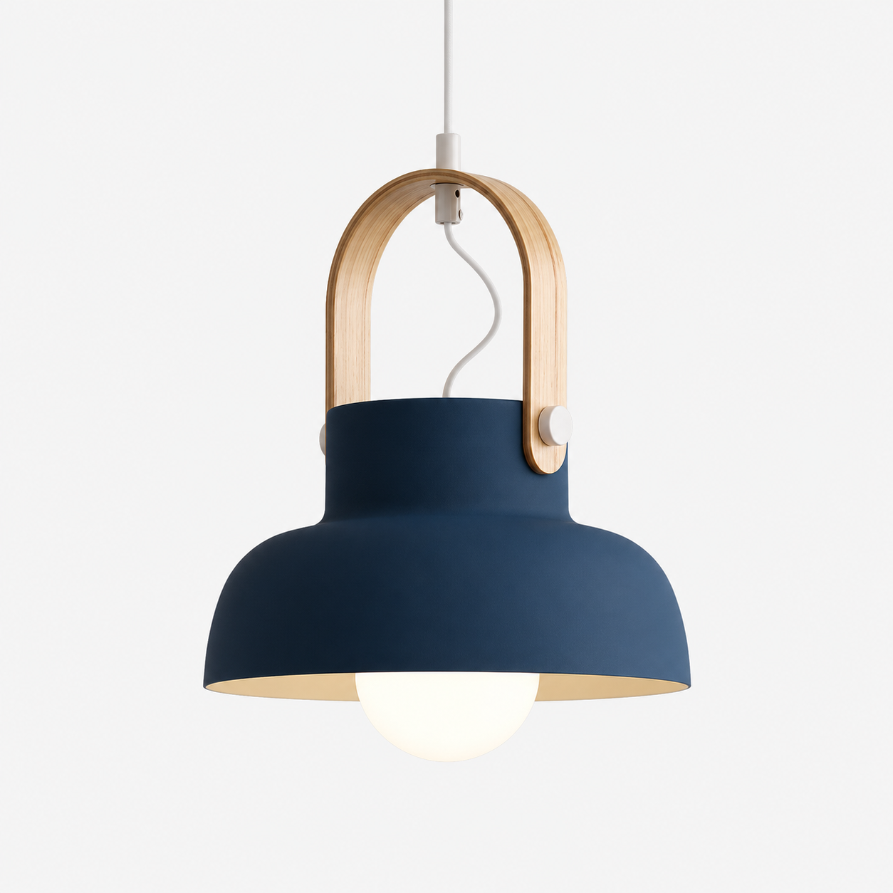 Scandinavische Hanglamp met Houten Beugel | Modern Design