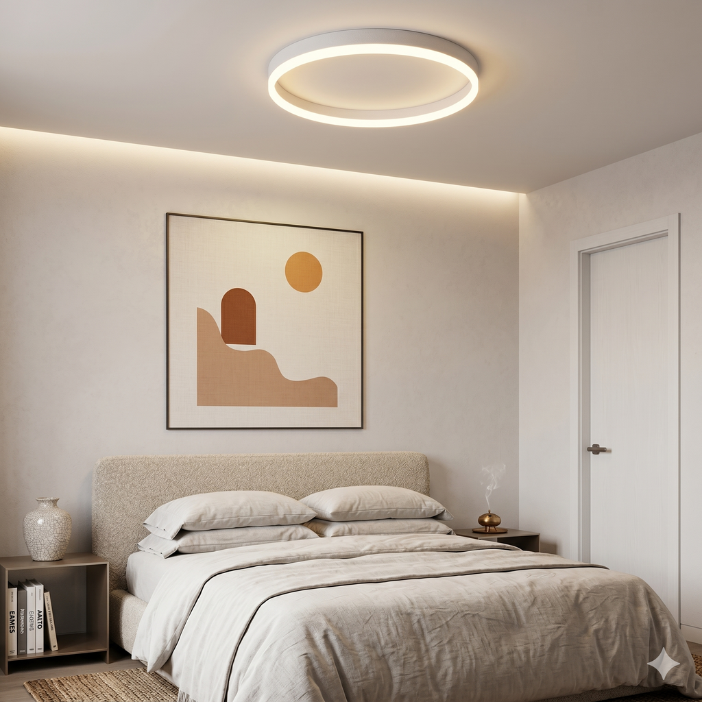 Moderne LED Plafondlamp in Japandi Style