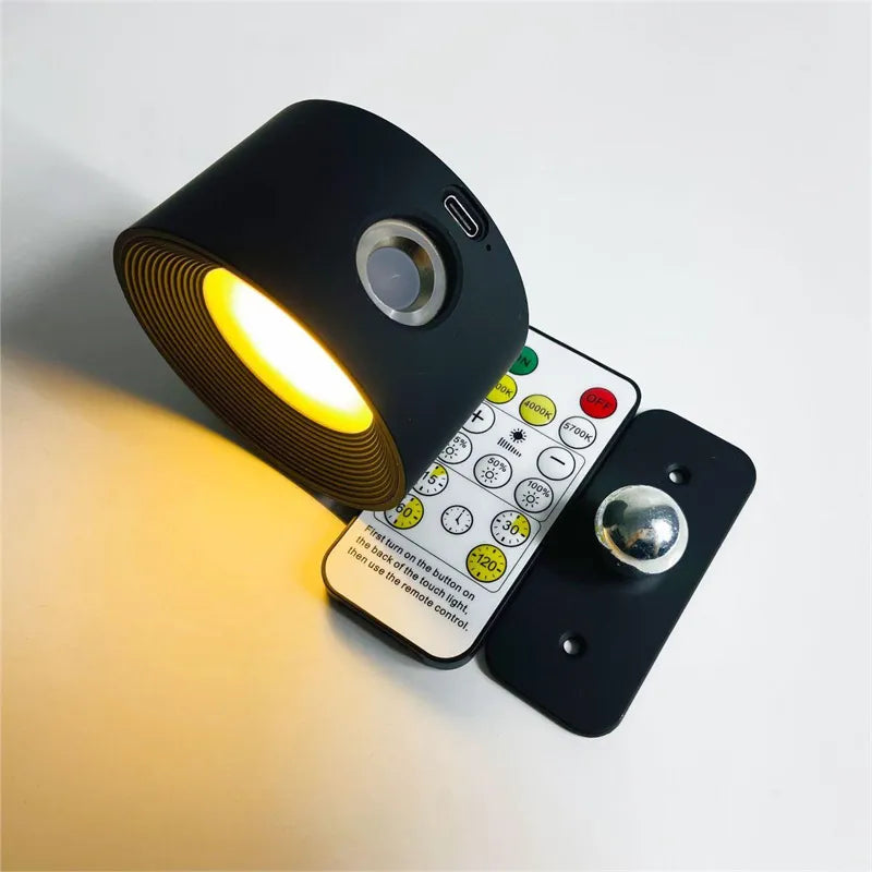Multifunctionele Draadloze Wandlamp Oplaadbaar & Dimbaar met 360° Rotatie
