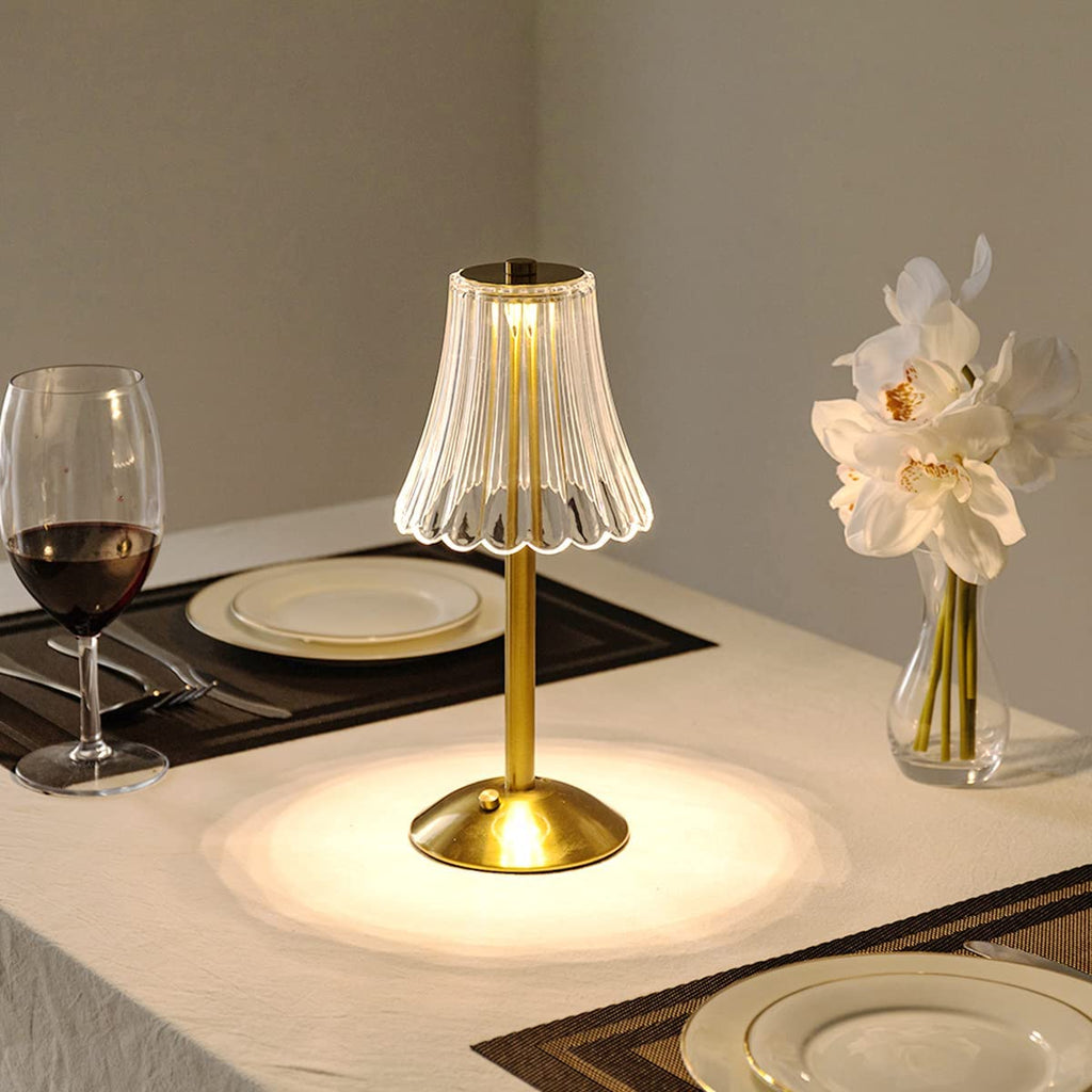 Gouden kristallen draadloze tafellamp met touch-dimming