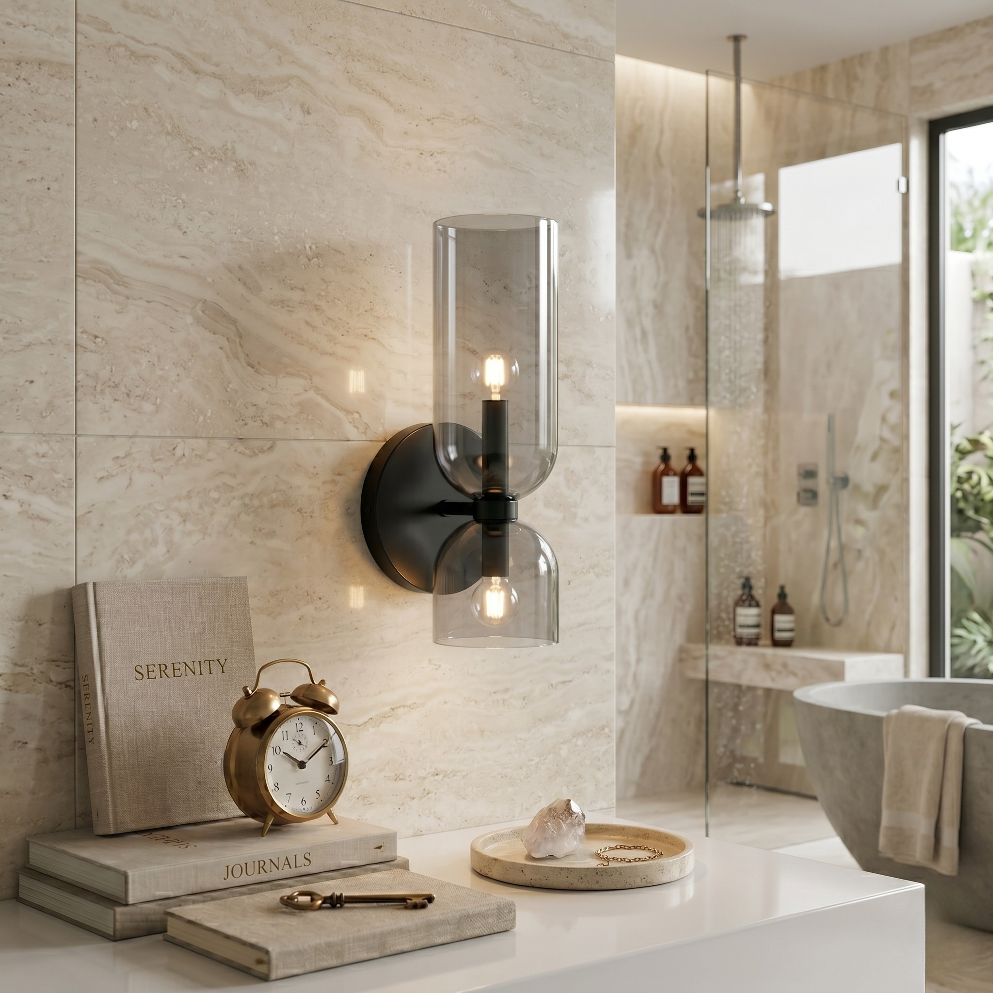 Elegante Wandlamp met Glas en IJzer in Retro Stijl