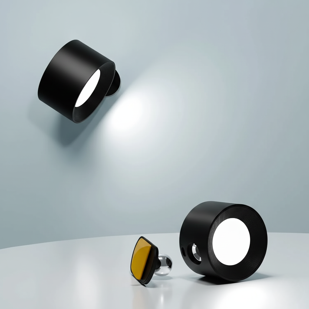 Multifunctional Wireless Wall Lamp, Rechargeable & Dimmable with 360° Rotation
