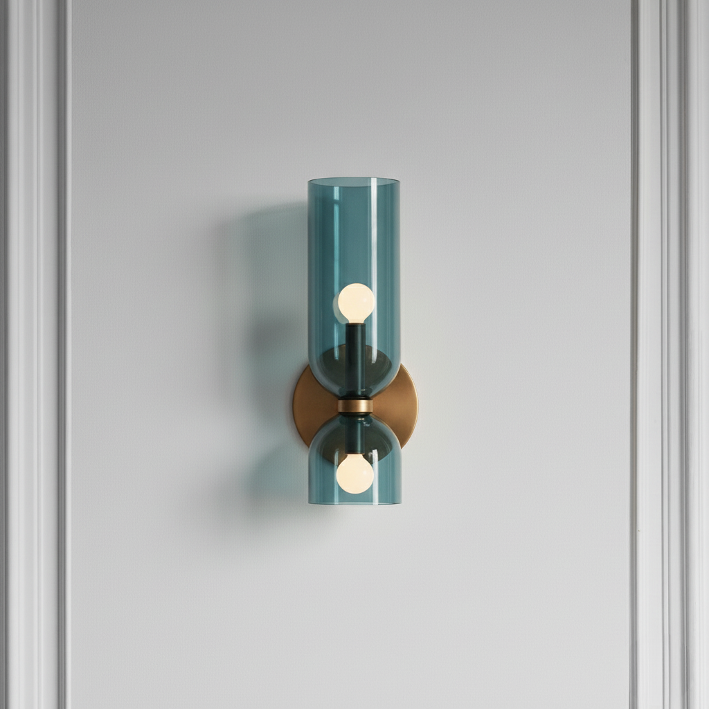 Elegante Wandlamp met Glas en IJzer in Retro Stijl